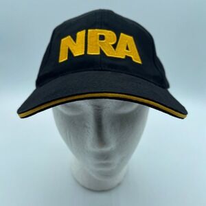 NRA Black Yellow Embroidered Baseball Cap American Flag Adjustable Mens